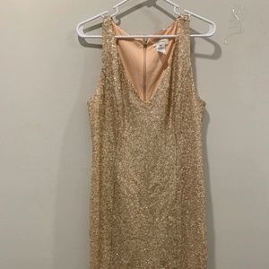 Jay Godfrey Womens Sequined Rose Gold Dress size 10